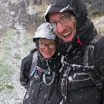 Helga und Max eingeschneit am Rotgüldensee.